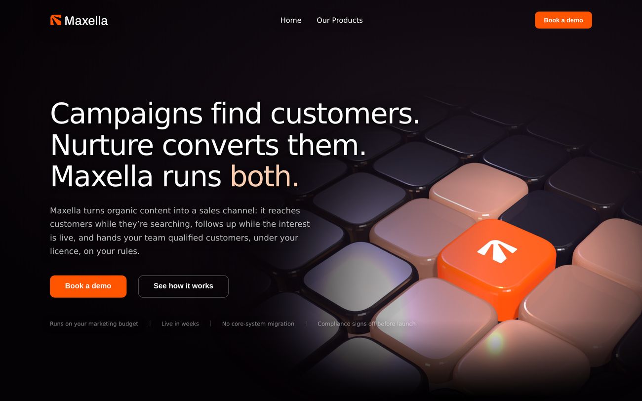 Maxella homepage hero