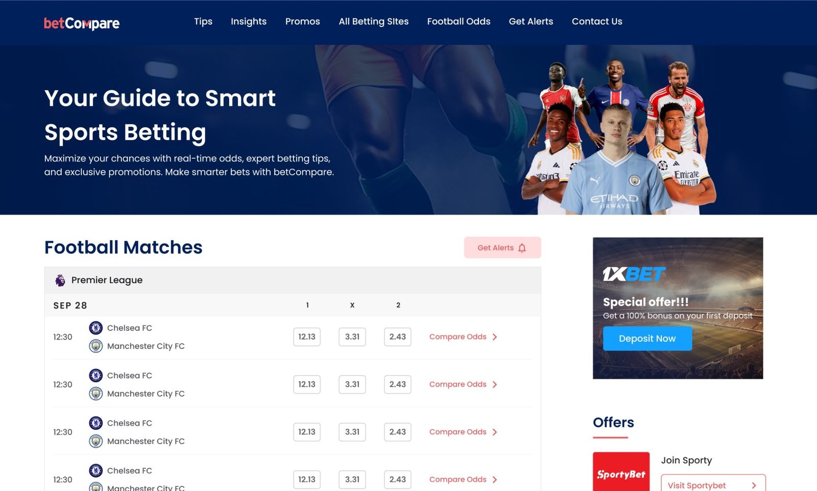BetCompare homepage