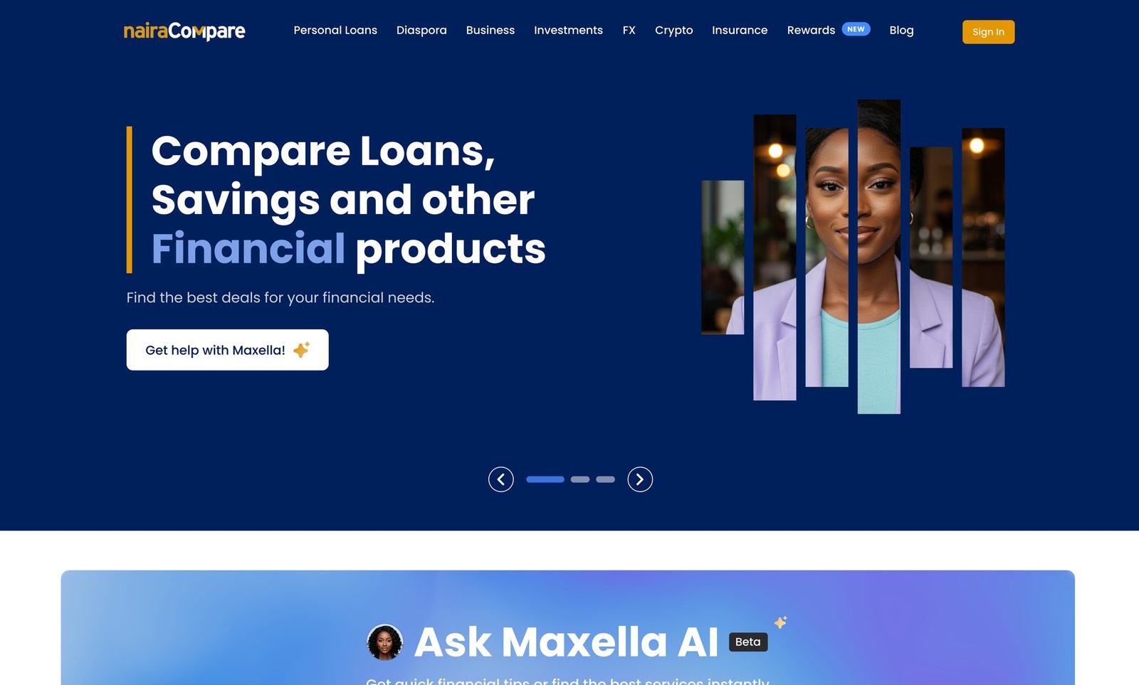 NairaCompare homepage